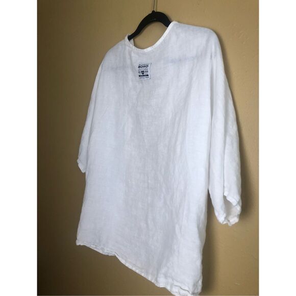 ITALIAN Boho Style 100 Lino Hippie Linen Jacket One size - Picture 6 of 13